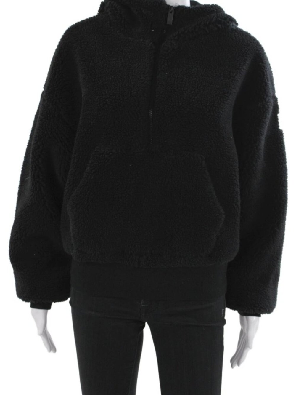 $395 Authentic ALO Women’s Black Hoodie 1/2 Zip Sweater Sz.S